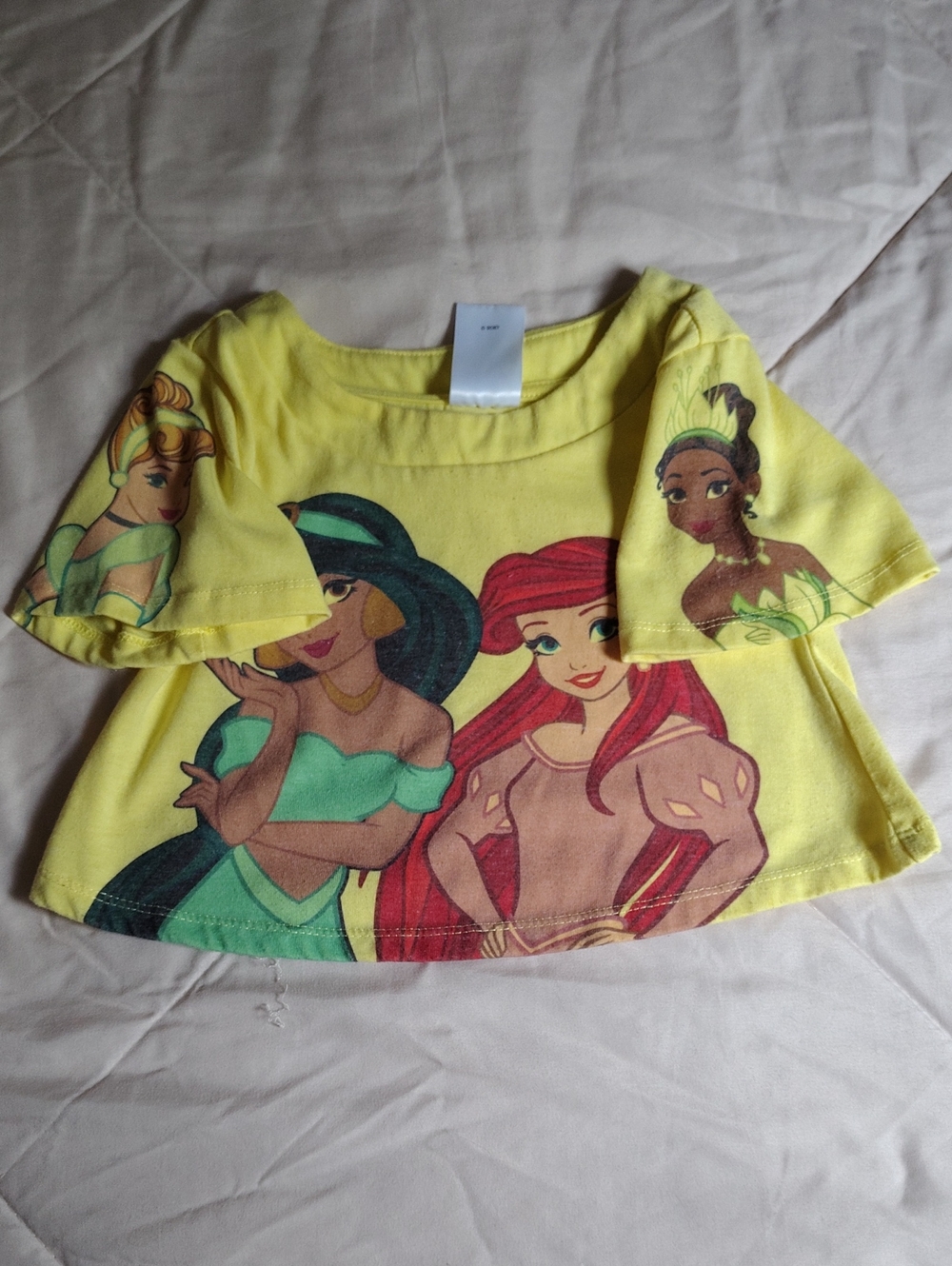 Disney Yellow Girls Princess Top with Ariel, Jasmine & Tiana